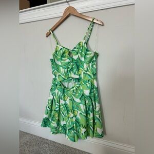 Tropical Leaf Print romper